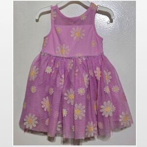 Lilt Dress Girls Purple White Glitter Floral Sleeveless Tulle 2T